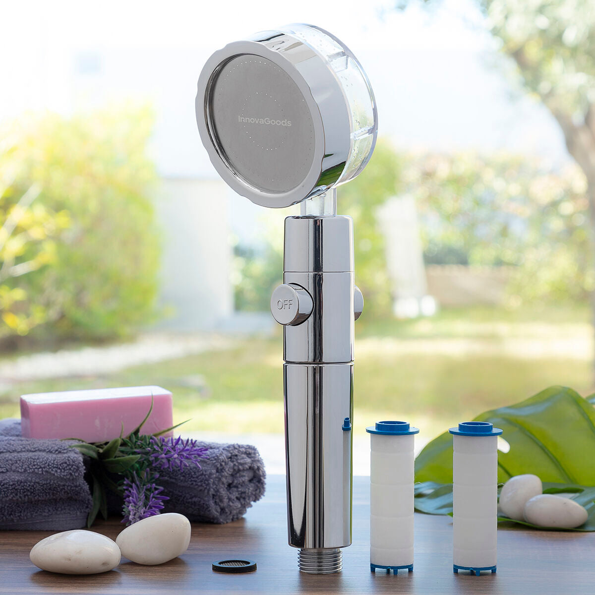 Eco-shower with Pressure Propeller and Purifying Filter Heliwer InnovaGoods-9